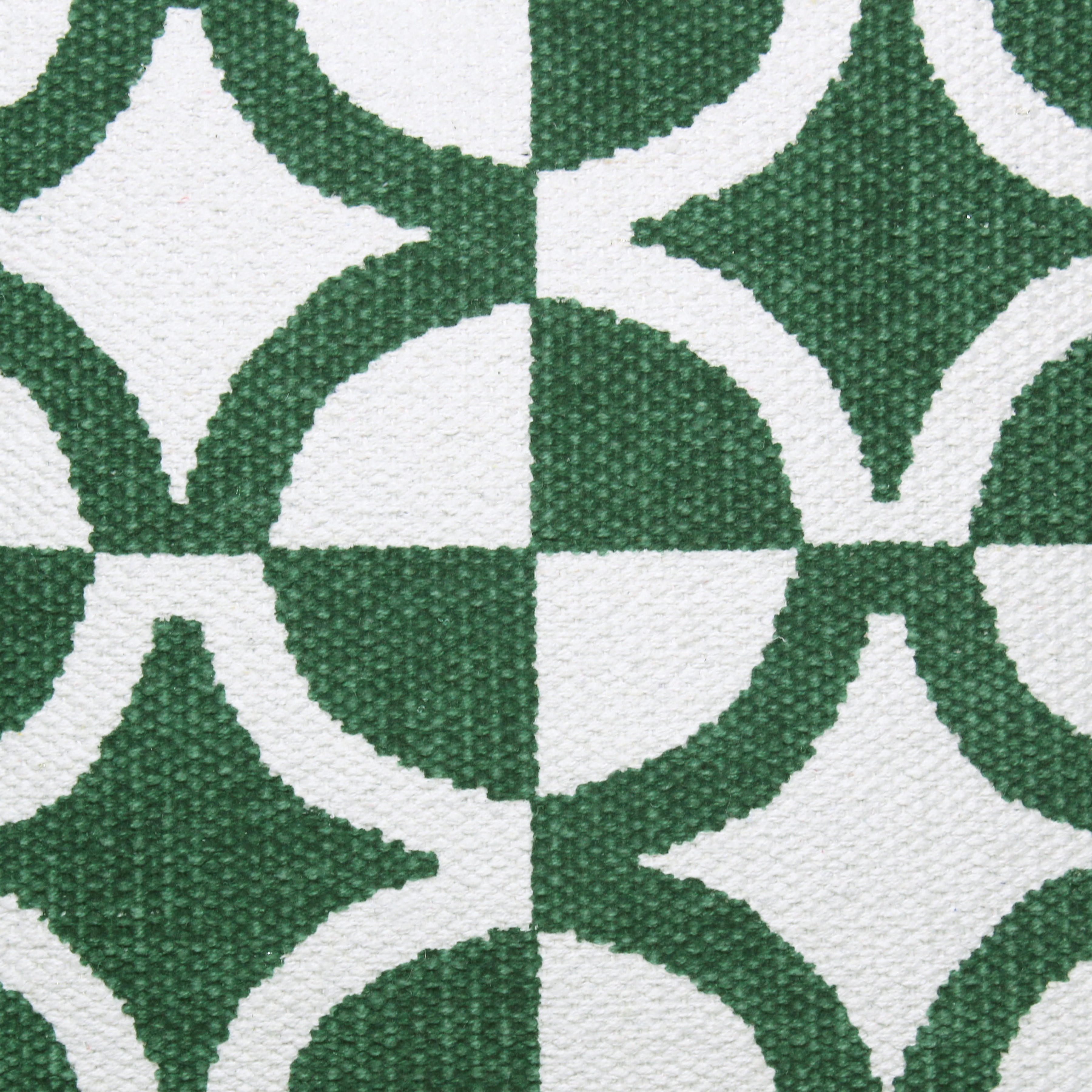 Ox Bay Naomi 20" x 20" Green/Ivory Geometric Cotton Blend Adult Decorative Throw Pillow Cover