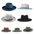 thumbnail image 2 of ROZYARD Western Top Hat Old-fashioned Fedoras Hat Gift for Boyfriend Hat Wide Brimmed, 2 of 13