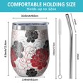 thumbnail image 5 of 12oz Stemless Wine Tumblers Pioneer Flower Floral Print Pattern Vacuum Insulated Stainless Steel Travel Tumbler Cups Mug with Lid and Straw for Champaign,Cocktail,Beer with Cleaning Brush, 5 of 5