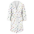 thumbnail image 4 of MEICHEN Plush Robes for Women Women's Fleece Plush Robe Long Warm Plush Bathrobe Loungewear Jacket Printed Comfort Robe Womens Robes, 4 of 5