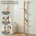 thumbnail image 2 of DOMIPET Cat Tree, 5 Tier Floor To Ceiling Cats Tower, Wall-Mounted Cat Scratching Post, Wild Simulation Cats Wall Shelves, 2 of 7