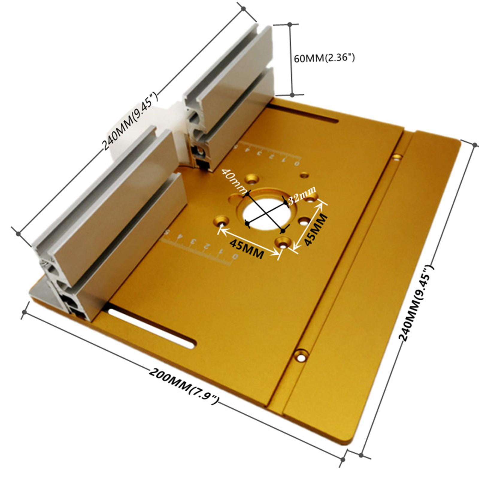 Aluminum Router Table Insert Plate Router Circular Table Saw Woodworking Workbench , Golden