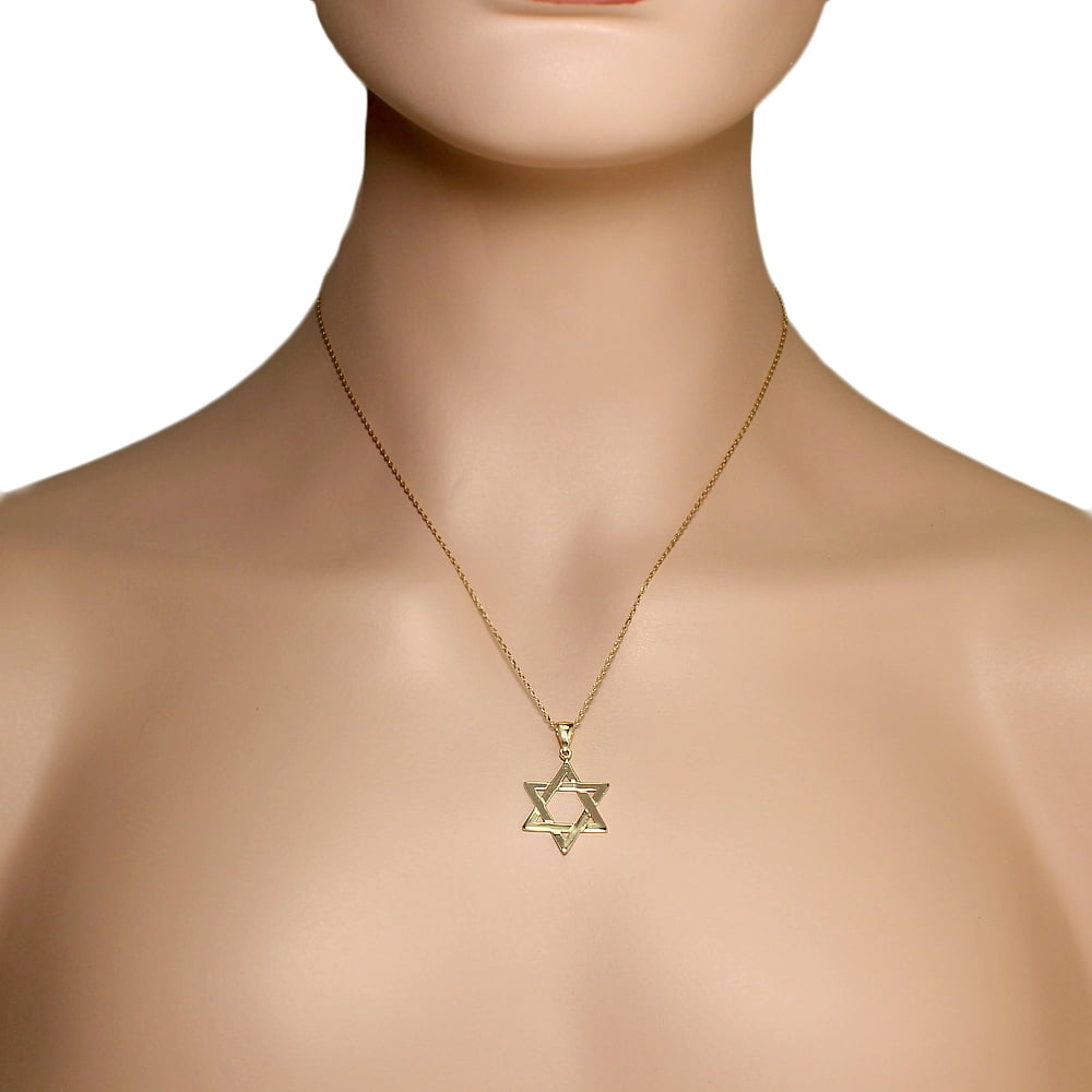 Shema Yisrael Star of David Two-Tone Pendant 9K Gold & Sterling Silver by  HaAri Jewelry | canaan-online.com