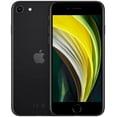 thumbnail image 1 of Restored Apple iPhone SE 2nd Gen (2020) - 128GB – Black – 12MP Rear & 7MP Front Camera - Fully Unlocked Smartphone - Fair Condition, 1 of 1