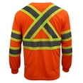 thumbnail image 2 of RK Safety NY BFL-T5711 High-Visibility Class 3 T Shirt with Moisture Wicking Mesh Birdseye and X pattern, Black Bottom (Neon Orange,XL), 2 of 2