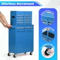 thumbnail image 5 of Aukfa Tool Box, 2-in-1 Rolling Tool Chest & Cabinet on Wheels for Garage Workshop, 5-Drawer, Blue, 5 of 10