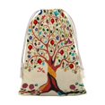 thumbnail image 1 of Árbol de la Vida Bolsa de regalo con cierre de cinta navideño para decoración de Navidad, 20 cm × 31 cm., 1 of 6