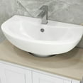 thumbnail image 6 of Demi Bonn 23" Bathroom Vanity with U-Shape Cut-Out and Adjustable Shelf, Pedestal Sink 2-Door Cabinet, Under Sink Cabinet, White, 6 of 11