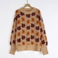 thumbnail image 5 of JIAYUE Pullover Sweaters for Women Leaf Pattern Jacquard Round Neck Long Sleeve Loose Fit For Ladies Comfortable Cold Weather Clothing, 5 of 5