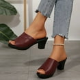 thumbnail image 2 of Mostsola Womens Sandals Platform Heels Peep Toe Slip on Dress Shoes Casual Summer Slides Mules, 2 of 8