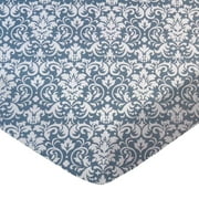 SheetWorld Fitted 100% Cotton Percale Play Yard Sheet Fits BabyBjorn Travel Crib Light 24 x 42, Grey Damask