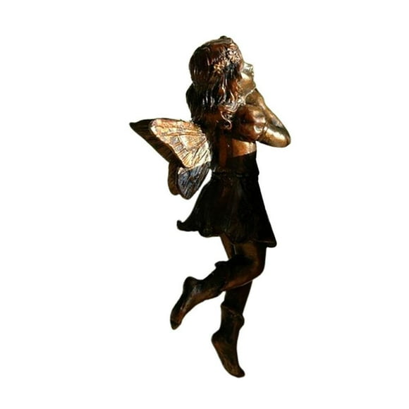 Daily Mix Store Statue de Jardin Féerique 3,35 Figurine d'Ange en Résine avec Ailes, Porte-Gobelet et Pot pour Déco Maison, Art de Pelouse Extérieur, Ornements de Patio et de Véranda, Artisanat Réaliste pour Chambre de Fille, Décoration de Table