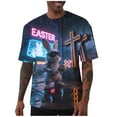thumbnail image 2 of Zylanna Mens & Big Mens Fashion T-Shirts, Easter Rabbit 3D Print Short Sleeve Daily Crew Neck Funny Graphic Tees Tops Purple, 2 of 6