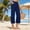 Navy, variant on FENGGHAO Women's Fashionable And Casual Solid Color Cotton And Linen Three Quarter High Waisted Casual Pants