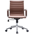 thumbnail image 5 of 2xhome Ergonomic Executive Chair Mid back PU Leather With Arm Rest Tilt Adjustable Height With Wheels Arms Ergonomic Swivel Task Lumbar Support Mid Century, Set of 1, 1 piece, 5 of 12