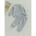 thumbnail image 5 of Elippeo Baby Boy 2 Piece Outfits 6M 12M 18M 24M 3Y Solid Color Long Sleeve Sweatshirt and Elastic Pants for Toddler Fall Tracksuit, 5 of 10