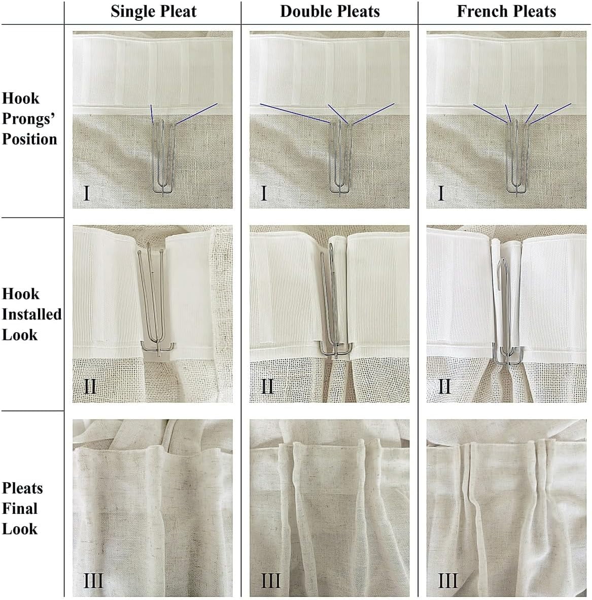 White Sheer Curtains 102 Inch Long 2 Panels, Thin Textured Linen Look Ceiling Curtains & Drapes for Living Room, Rustic See Through Window Treatments, Pinch Pleat Sliding Glass Door Curtain