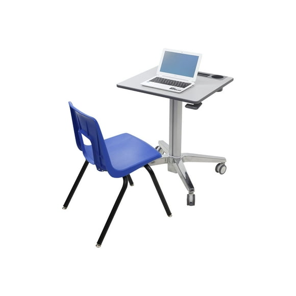Ergotron LearnFit Short - Sit/standing desk - mobile - rectangular - gray, silver