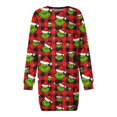 thumbnail image 3 of Vestidos de Mujer, Vestido Casual de Manga Larga Con Cuello Redondo y Estampado Navideño de Moda de Otoño E Invierno Para Mujer, 3 of 3