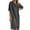 Dark Gray, variant on Joau Oversized Linen Dress for Women, Casual Buttons Down Roll-up Sleeve T Shirt Dress Loose Fit Flowy Maxi Long Dress Loungewear