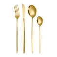 thumbnail image 1 of Juego de cubiertos de cocina de 4 piezas de acero inoxidable, cucharilla, utensilios de cocina, cubiertos Dorado, 1 of 9