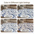 thumbnail image 7 of ODIKA 3'x5' Navy White Geometric Modern Design Washable Throw Rug Intricate Abstract Pattern with Squares Stain Resistant, Low Profile, Non-Slip for Entryway, Kitchen, Mudroom, 7 of 7