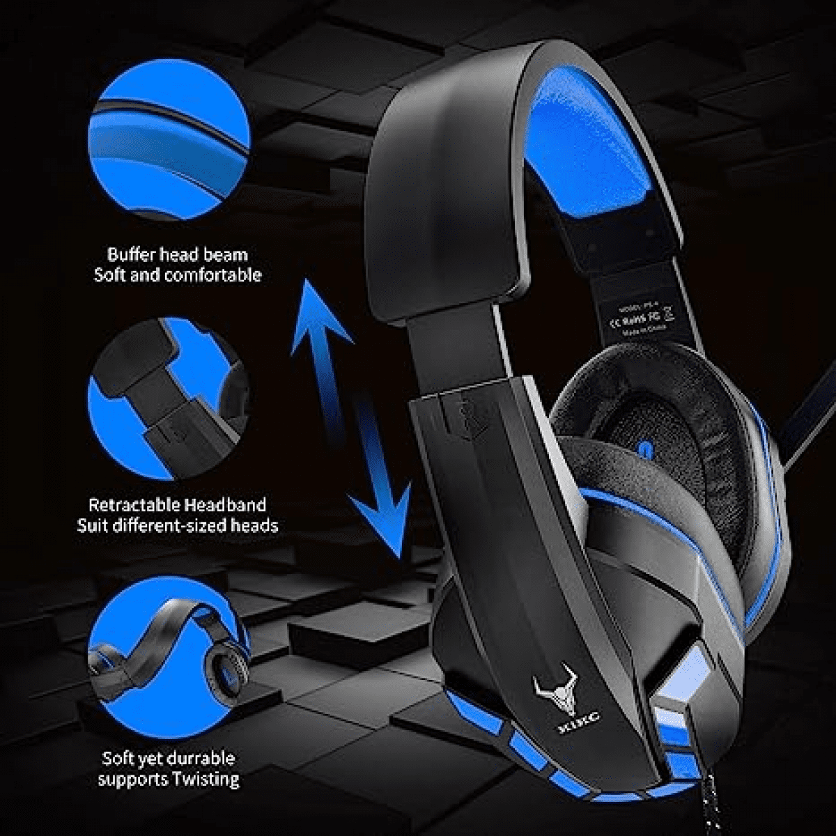 PS4 Gaming Headset with Mic for Xbox One PS5 PC Mobile Phone and Notebook Controllable Volume Gaming Headphones Walmart