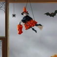 thumbnail image 7 of Halloween Hanging Witch Decor - 9.06 Inch Witch Doll with Broomstick and Detailed Skirt - Flying Sorceress Ornament for Window Door Tree Indoor Outdoor Halloween Party Haunted House Decorations, 7 of 7