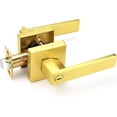 thumbnail image 1 of Polished Chrome Door Handles Interior Square Privacy Door Levers Door Handles Interior Door Lock for Bedroom and Bathroom Reversible for Right/Left Side Doors, 1 of 7