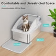 thumbnail image 3 of Caja de arena de acero inoxidable AIPERRO XXL Deep 20L para grandes felinos, 3 of 7