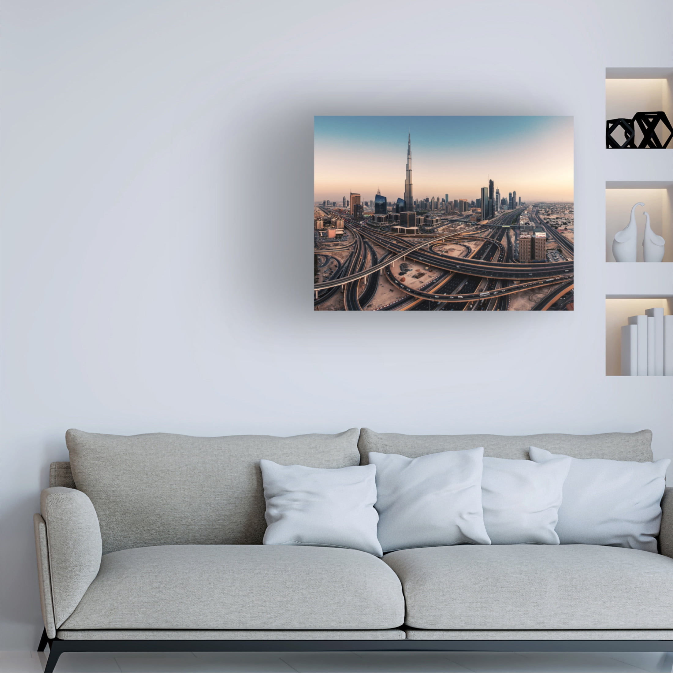 Jean Claude Castor 'Dubai Skyline Panorama' Canvas Art - 47 x 35 Inches