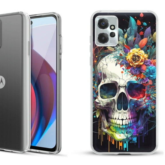 OneToughShield ® Compatible with Motorola Moto G Power 5G 2023 Fashion Phone Case - Skull Flower