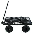 thumbnail image 4 of Kumix 600 Lbs Steel Garden Cart, Heavy Duty Garden Wagon Cart Pullable on Wheels, Metal Yard Utility Wagon Carts with 10" All Terrain Tires, Mesh Removable Sides and 180°Rotating Handle, Black, 4 of 8