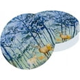 thumbnail image 2 of Car Coasters for Cup Holder Absorbent, Car Ceramic Coasters with Finger Notch, Auto Accessories for Men Women Forest Winter Deer 2 Pack, 2 of 6