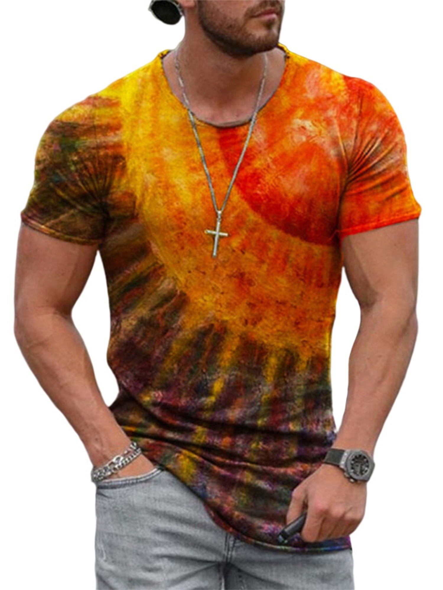 tie dye workout shirt mens