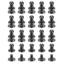 4mm Ball Head Stud Rivets Screw Back, 50Pack Round Head Button Nipple Rivet, Metallic Black