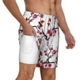 thumbnail image 3 of Picia Cherry Blossoms pattern Mens Swim Trunks with Compression Liner Stretch Beach Shorts Quick Dry with Zipper Pockets No-Chafing Board Shorts-XX-Large, 3 of 9