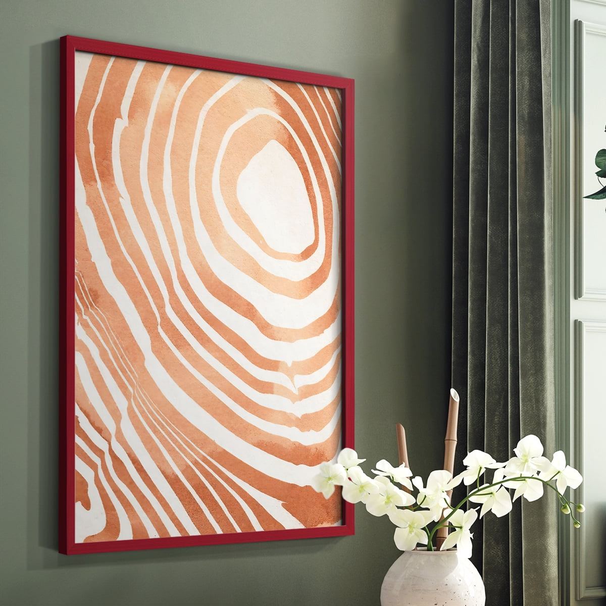 Wood Grain Suminagashi IV Framed Print - Solid Wood in Single Picture Frame Solid Wood 2 Framed Print