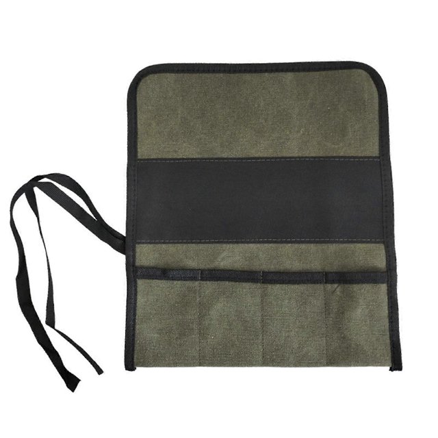 Tool Roll Up Pouch, Tool Roll,Canvas Multipurpose Wrench Roll Up Bag, Tool Roll Organizer,4 Pocket for Electrician
