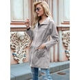thumbnail image 4 of Chaqueta Impermeable Ligera para Mujer, con Capucha, Mangas Largas y Cremallera, para Actividades Al Aire Libre Gris S, 4 of 8