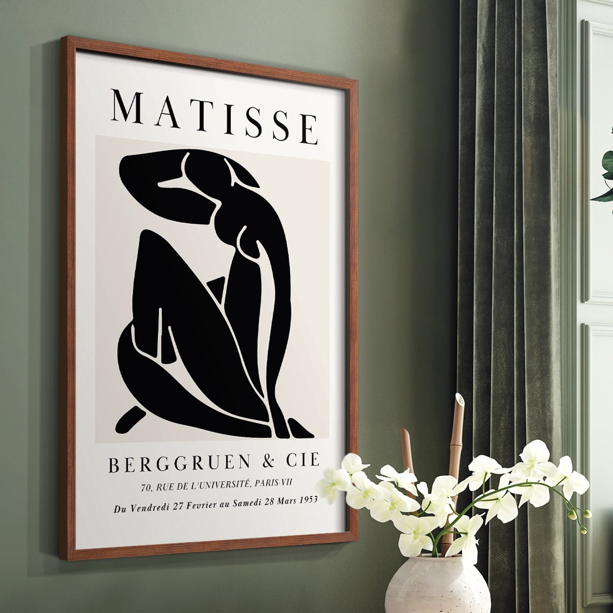 Matisse CDXC in Brown Solid Wood Framed Print No Nail Hanging