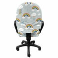 thumbnail image 3 of Cartoon Office Chair Slipcover, Colorful Cartoon of Clouds Rainbow and Music Notes Interpretation, Protective Stretch Decorative Fabric Cover, Standard Size, Pale Grey and Multicolor, by Ambesonne, 3 of 5