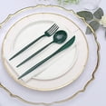 thumbnail image 5 of BalsaCircle 50 Hunter Green Disposable Heavy Duty Plastic Cutlery Spoons Forks Knives Set Party Events Tableware Supplies, 5 of 8