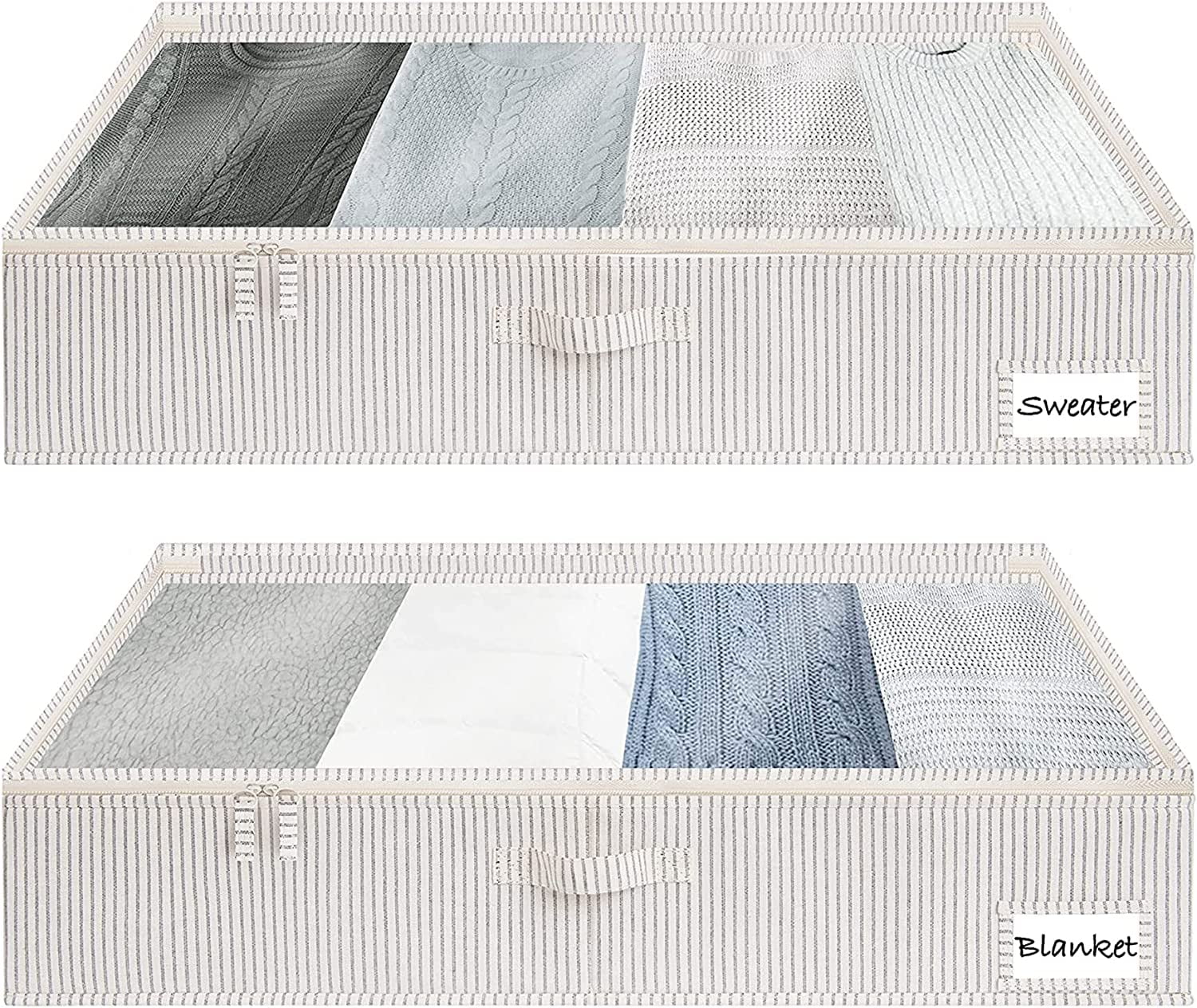 StorageWorks Underbed Storage Box Under Bed Clothes Organizer With