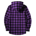 thumbnail image 6 of HAOTAGS Flannel Shirts for Teen Boys (4-15), Button Down Plaid Shirts Casual Long Sleeve Hooded Jacket Purple 4-5Years, 6 of 6