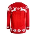 thumbnail image 4 of Arlun Women's Christmas Sweaters Funny Cute Reindeer Snowflake Patterns Knitted Tops Holiday Crewneck Long Sleeve Soft Comfort Loose Pullover Jumpers Red XXL, 4 of 7