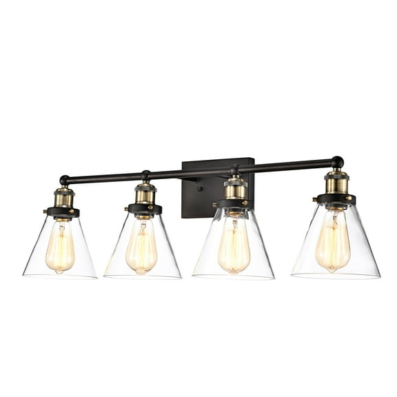 RADIANCE Goods Contemporary 4 Light Rubbed Bronze Bath Vanity Fixture 32" Width