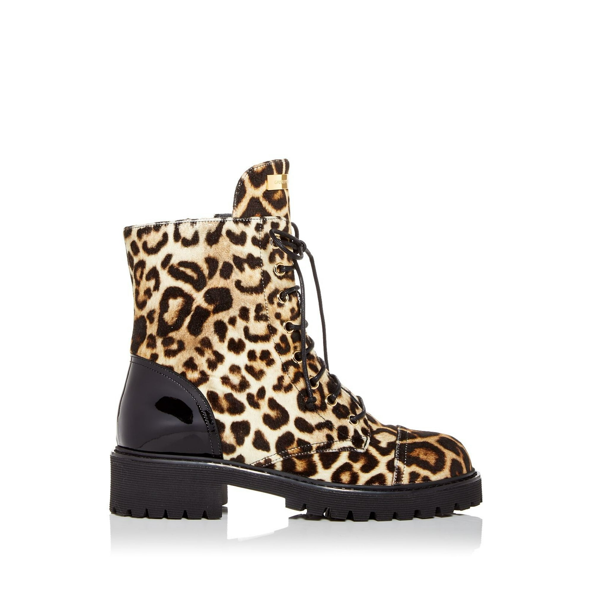 Animal print combat boots hotsell