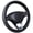 Black + Blue, variant on Naierhg Stylish Car Vehicle Faux Leather Anti-Slip Steering Wheel Wrap Cover Protector