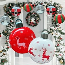 Christmas Inflatable Ball Outdoor Decoration 23.62inch Giant Christmas Balls Ornaments PVC Inflatable Decorated Ball Blow up Inflatable Christmas Decorations for Lawn Yard Holiday Pool Decor